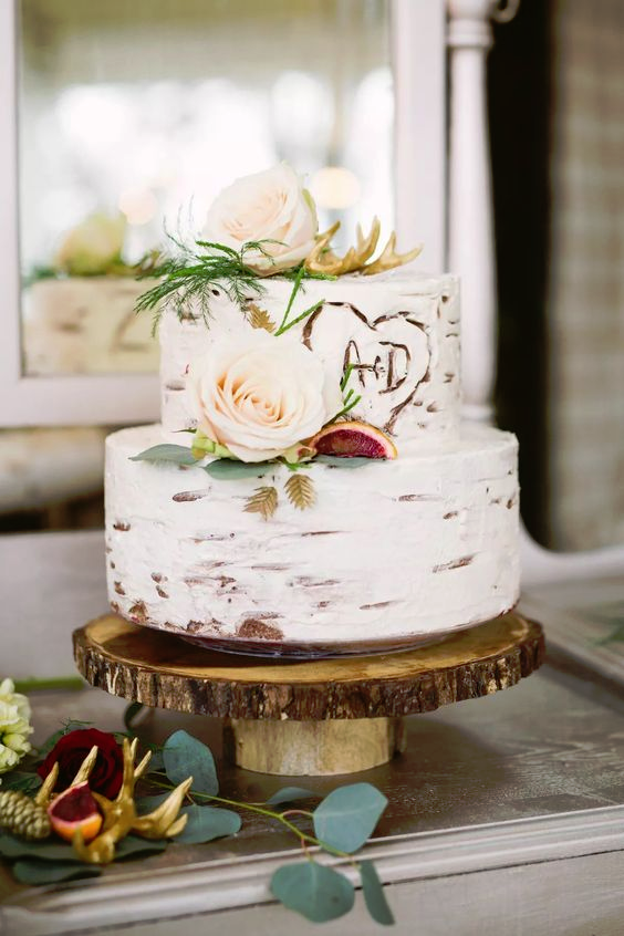 twi tier white wedding cake 1