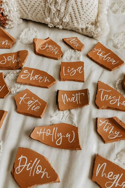 Terracotta Wedding place cards